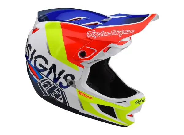 Troy Lee Designs D4 Composite Mips Qualifier Helm White/Blue