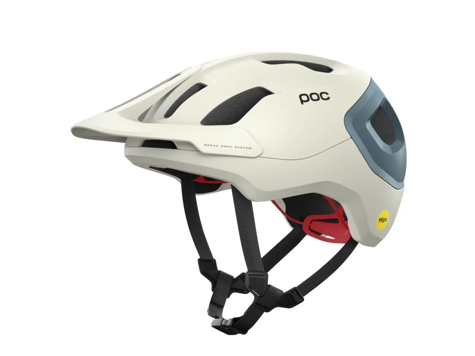 POC Axion Race MIPS Helm Selentine Off-White/Calcite Blue Matt