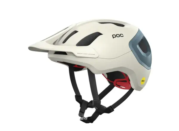 POC Axion Race MIPS Helm Selentine Off-White/Calcite Blue Matt
