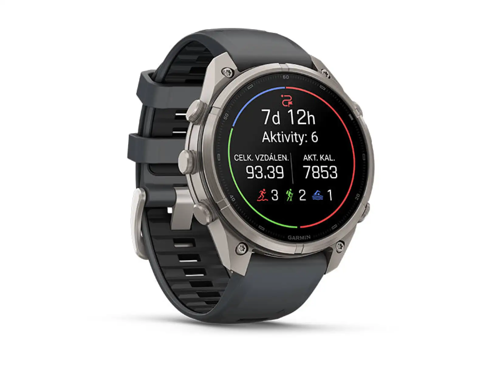 Garmin fenix 9 Pro inReach 43 mm Smartwatch Carbon gray DLC Titanium Black/Pebble gray