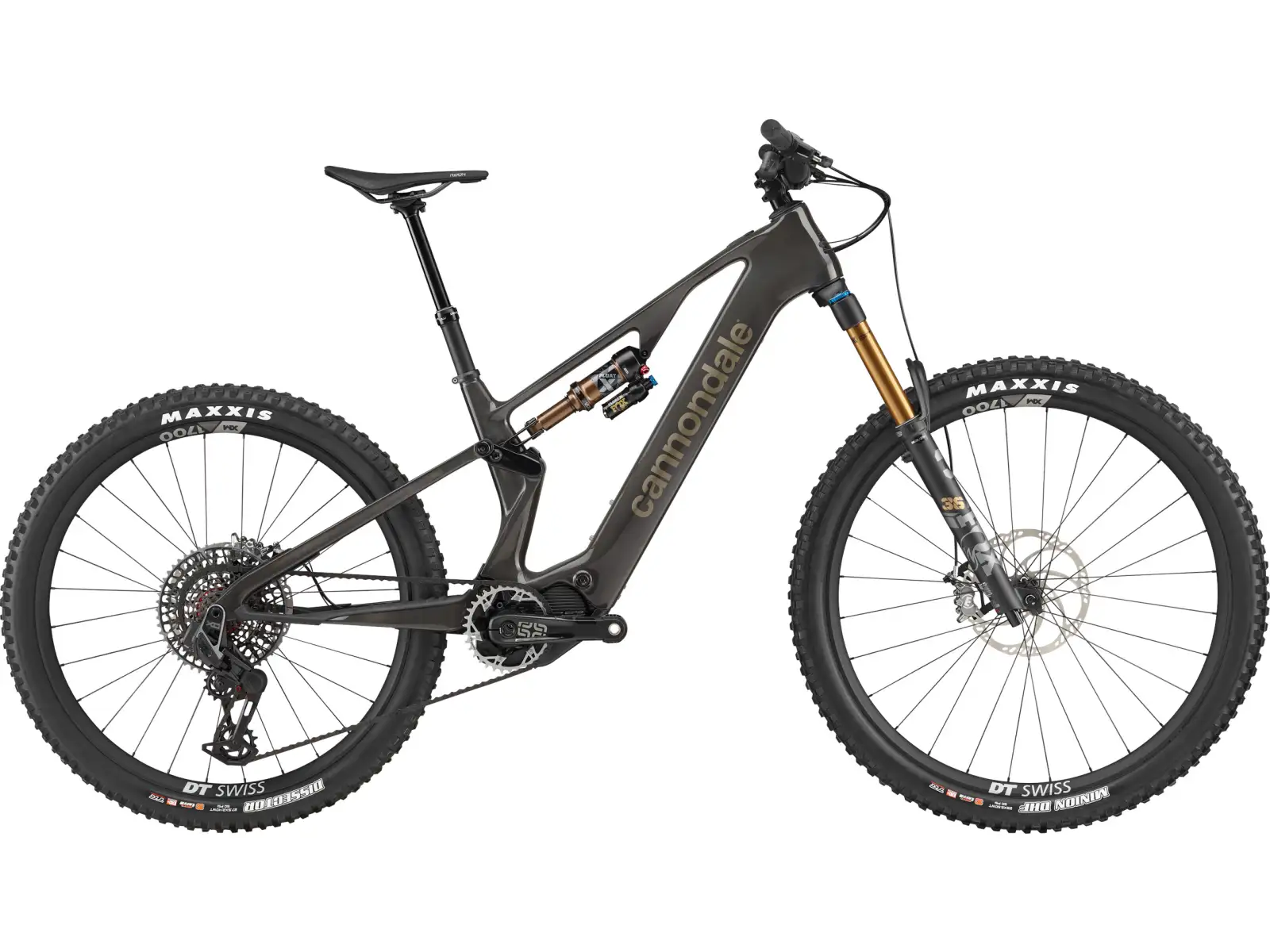 Cannondale Moterra SL 1, ein leichtes vollgefedertes E-Bike in RAW-Lackierung.