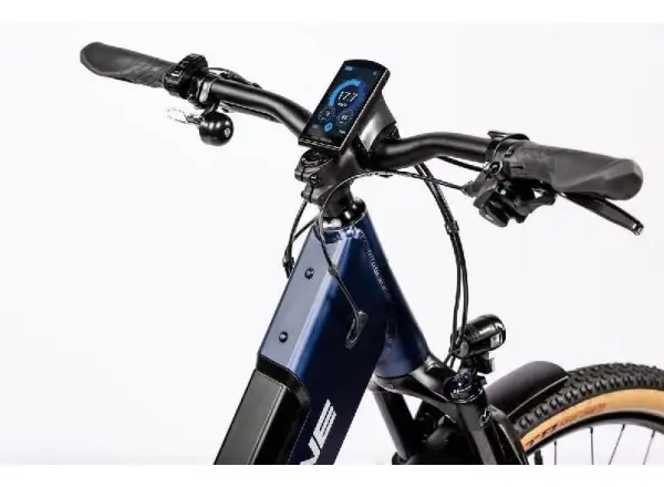 Rock Machine Storm INT e90-29 Damen-Touringrad in mattem Blau/Silber/Rosa Elektrofahrrad