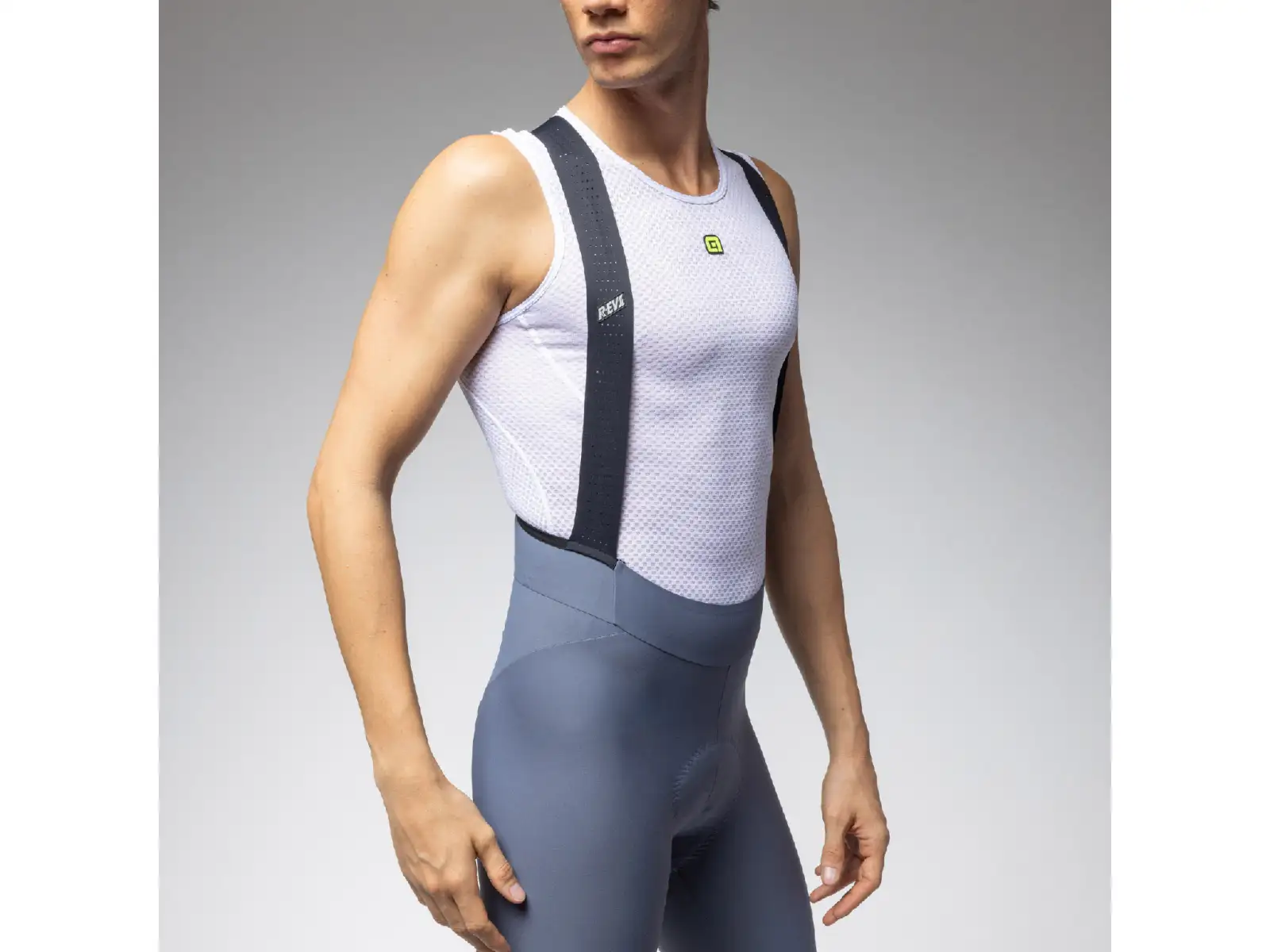 Alé R-EV1 GO Herren-Shorts mit Polster und Trägern Steel