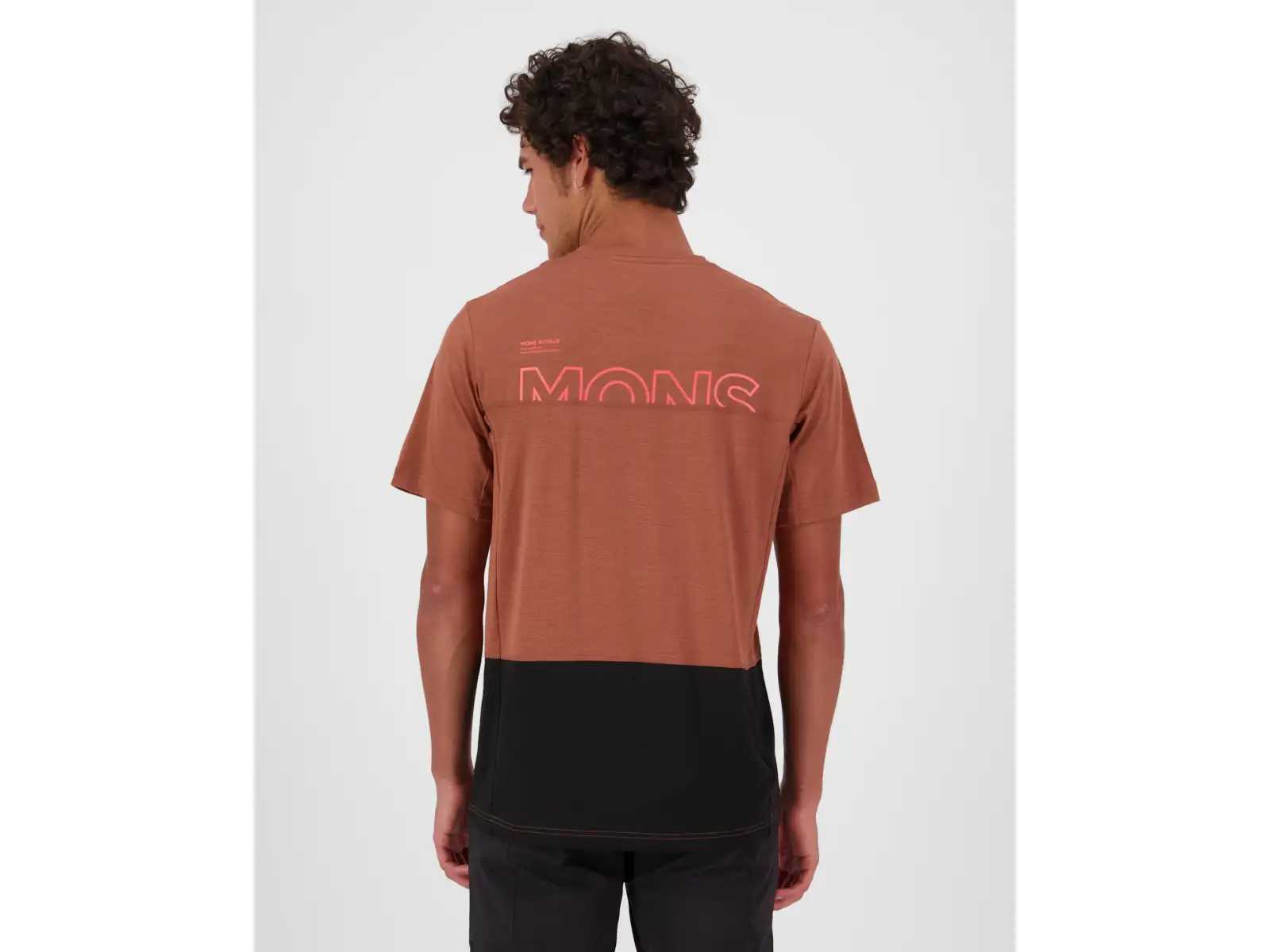 Mons Royale Tarn Merino Herren T-Shirt Kurzarm Cinnamon / Black