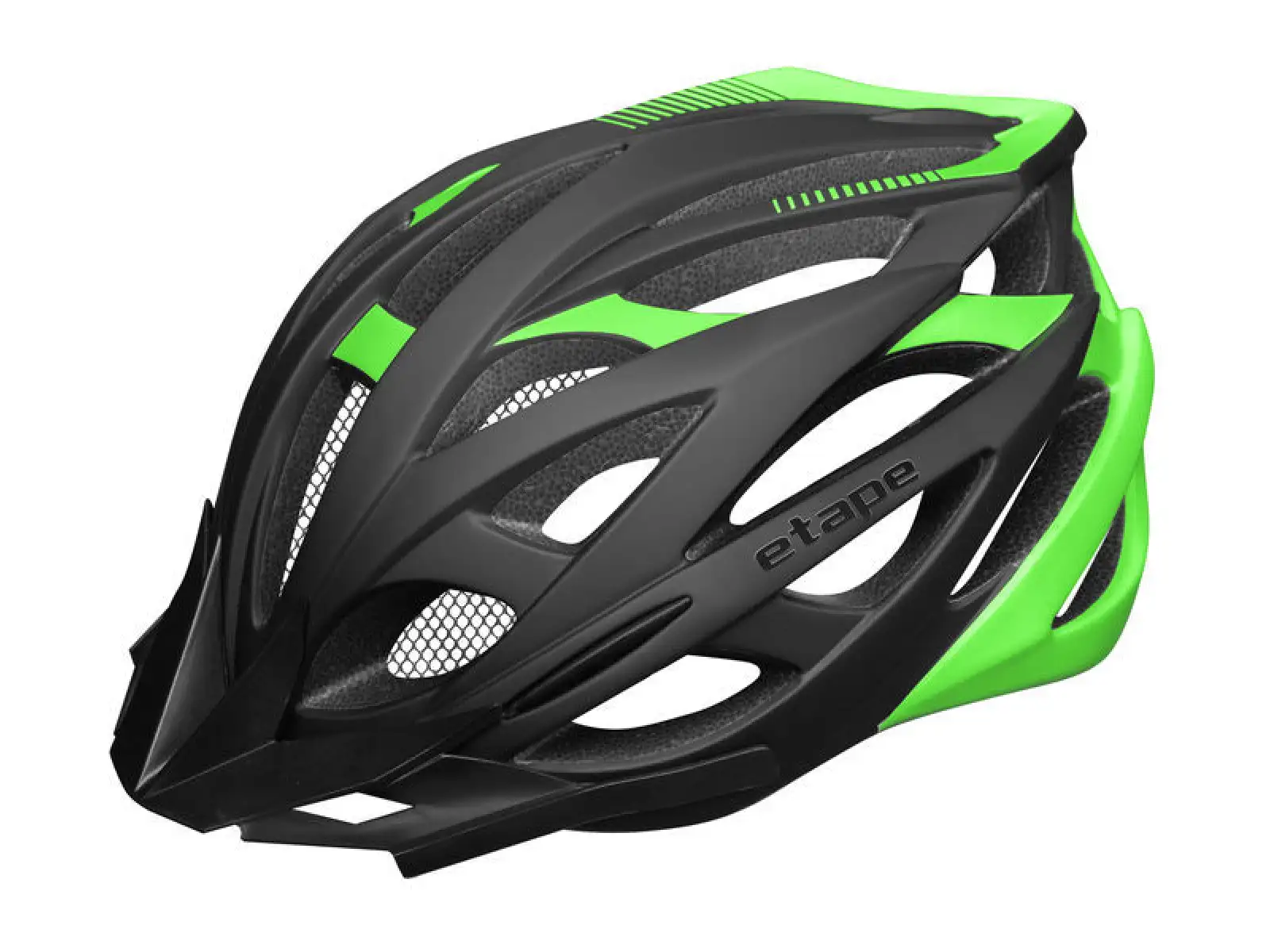 Etape Magnum Fahrradhelm schwarz/grün matt