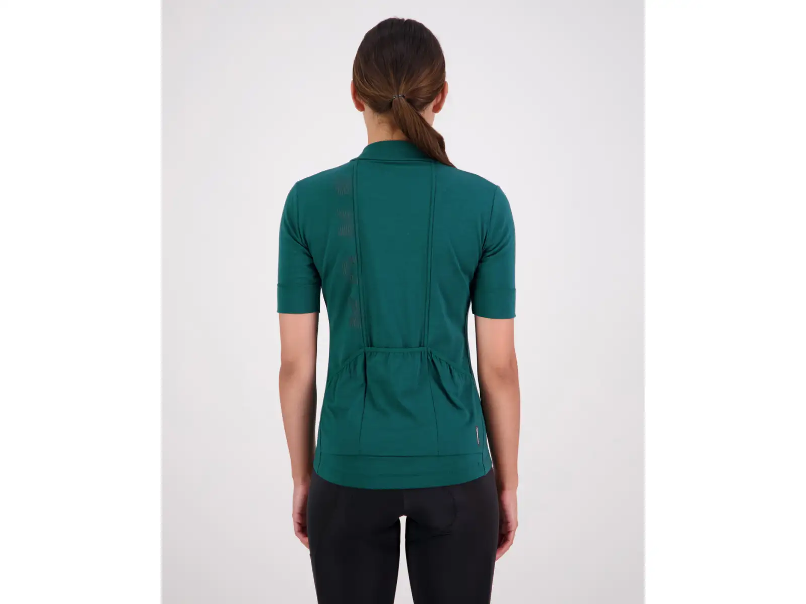 Mons Royale Roam Cargo Merino Shift Damen-T-Shirt mit kurzen Ärmeln Evergreen.