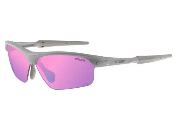R2 Kick XS Brille matt grau/pink Revo Gläser
