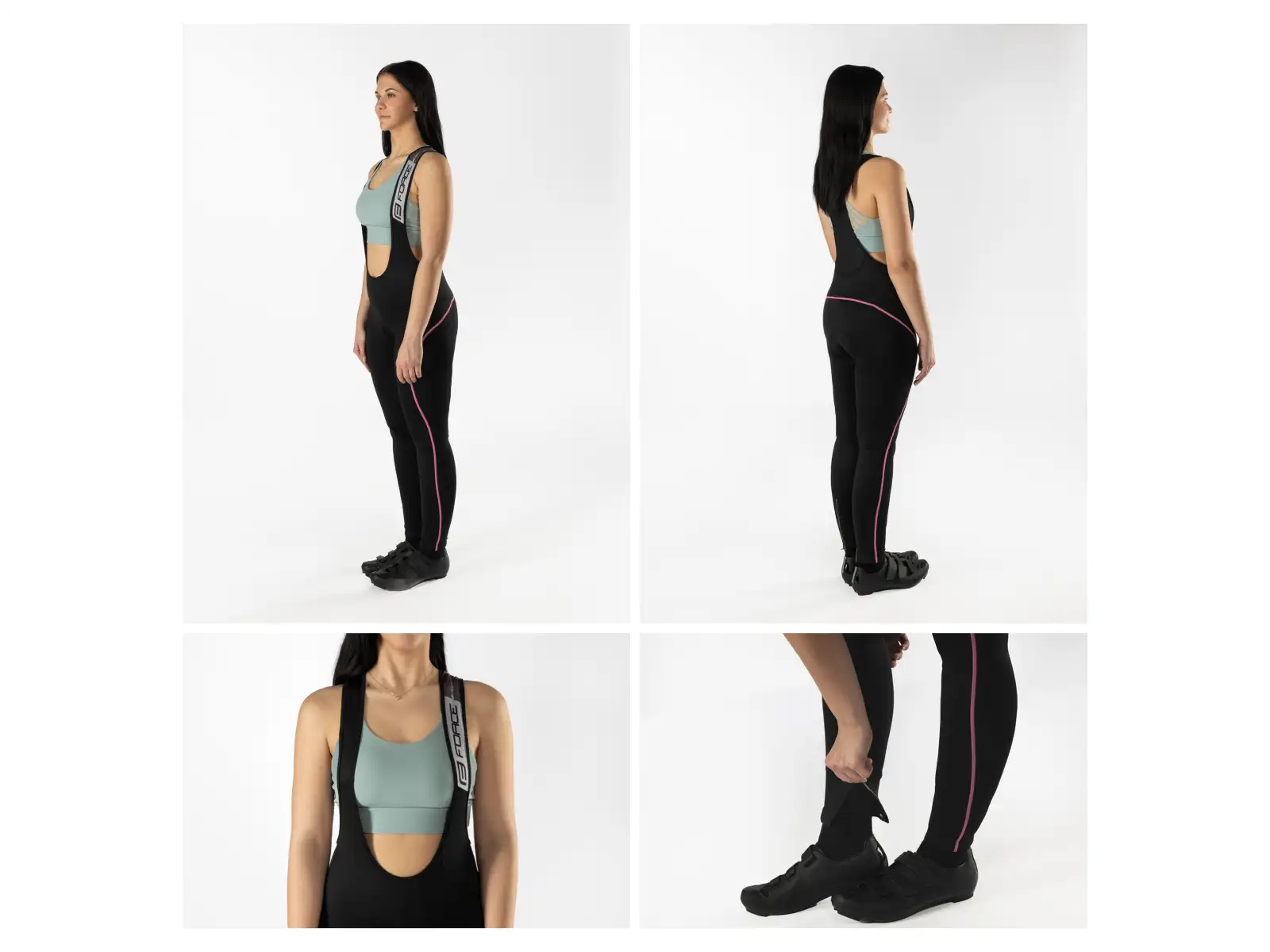 Force Reflex Line Lady Damenhose mit Latz und Polsterung Schwarz