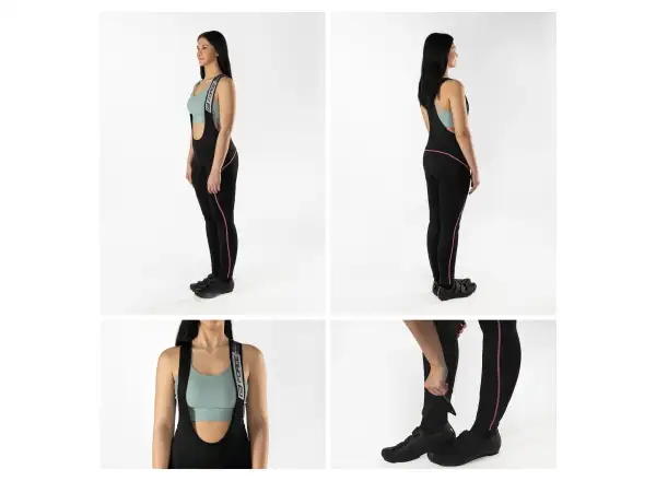 Force Reflex Line Lady Damenhose mit Latz und Polsterung Schwarz
