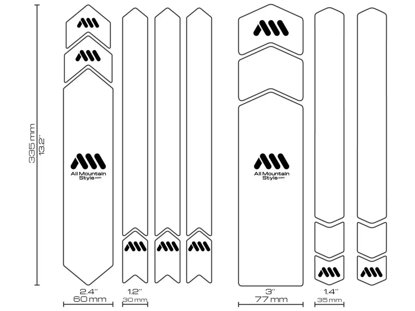 All Mountain Style Rahmen-Schutzaufkleber Full Clear/Silver