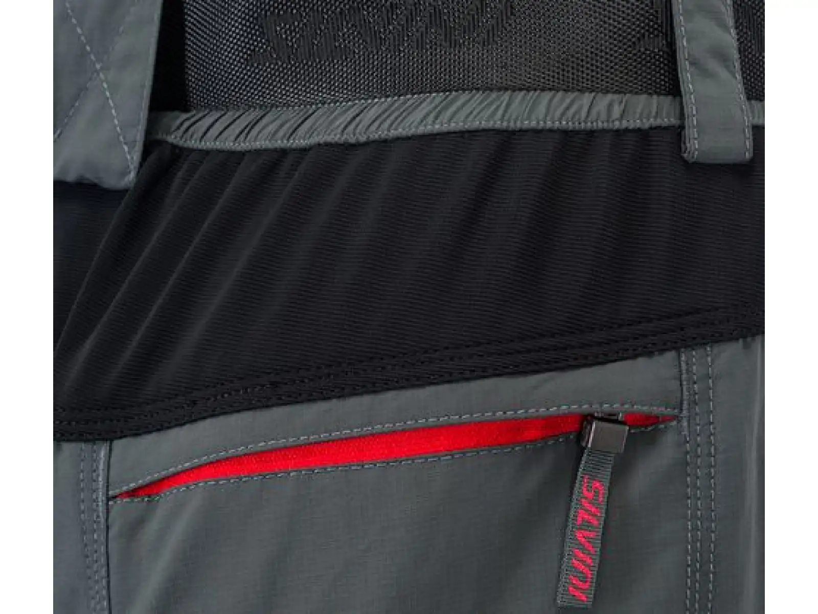 Silvini Rango Herren-MTB-Shorts in Holzkohle/Rot