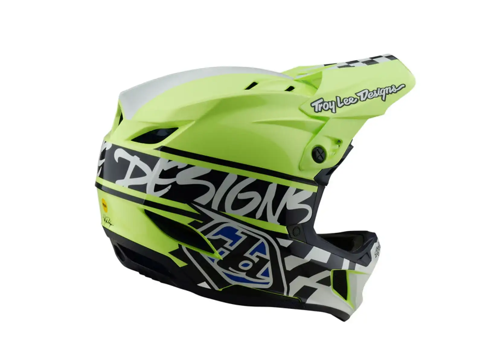 Troy Lee Designs D4 Polyacrylite 50 Helm Navy/Glo Yellow