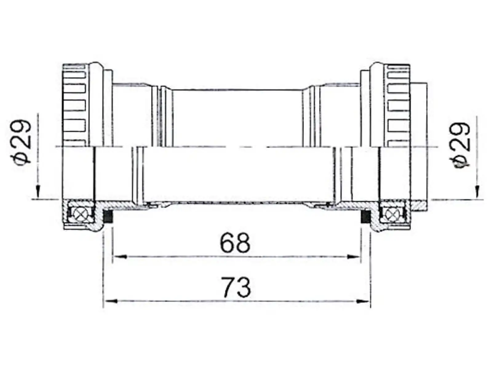 MAX1 Evo BSA 68/73mm Innenlager für Sram Dub Kurbeln.