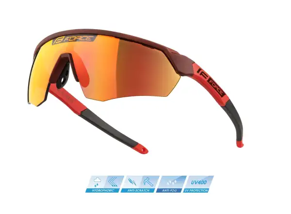 Die Force Enigma Fahrradbrille in Rot mit roten verspiegelten Gläsern.