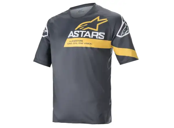 Alpinestars Racer V3 Herrentrikot Kurzarm Anthrazit/Schwefelgelb