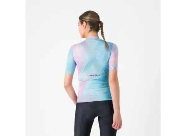 Castelli Cosmic Vortex Damen-Trikot Kurzarm Multicolor Pink Green