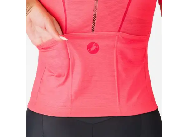 Castelli Anima Flow Damen-Trikot Kurzarm Brilliant Pink/Hibiscus