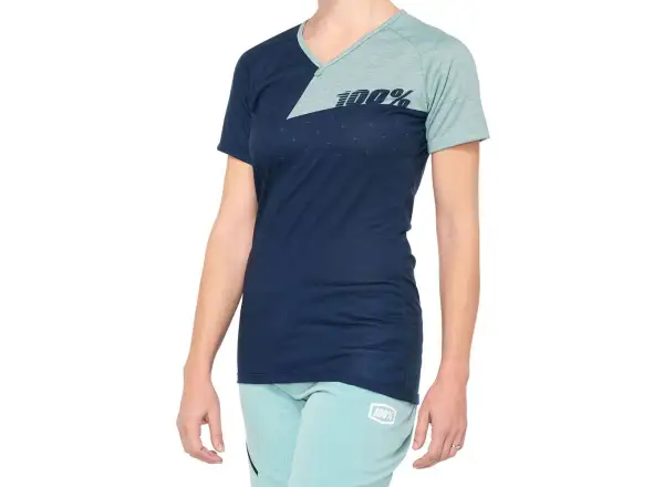100% Airmatic Damen-Trikot mit kurzen Ärmeln in Navy/Seafoam