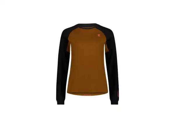Mons Royale Tarn Merino Damen Langarmshirt Caramel / Black