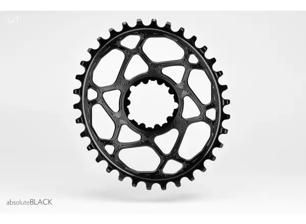 Absolute Black OVAL34 Sram GXP Kettenblatt, Offset 6mm, 34Z. oval