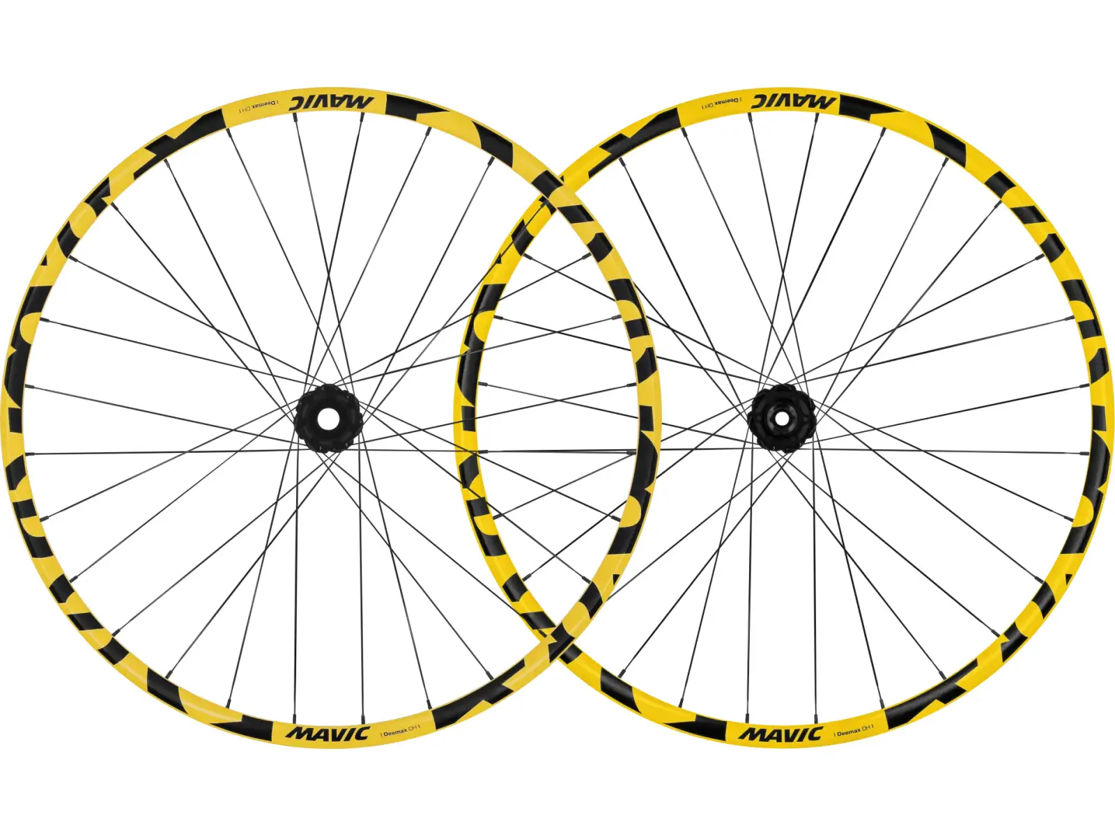 Mavic Deemax DH žlutá 27,5" 12x157 mm 6děr zadní vypletené kolo ořech Shimano HG