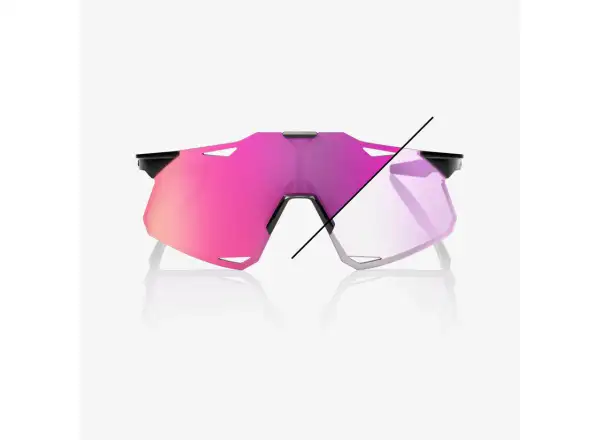 100% Hypercraft Brille – Gloss Black mit Photochromic Purple Mirror