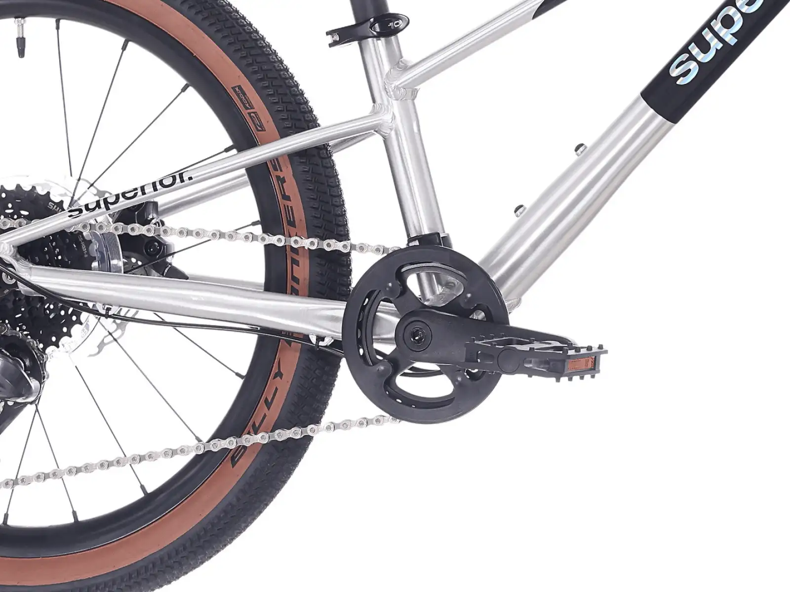 Superior TEAM 20 Kindefahrrad Gloss Brushed Alu / Rainbow Black 9.0"