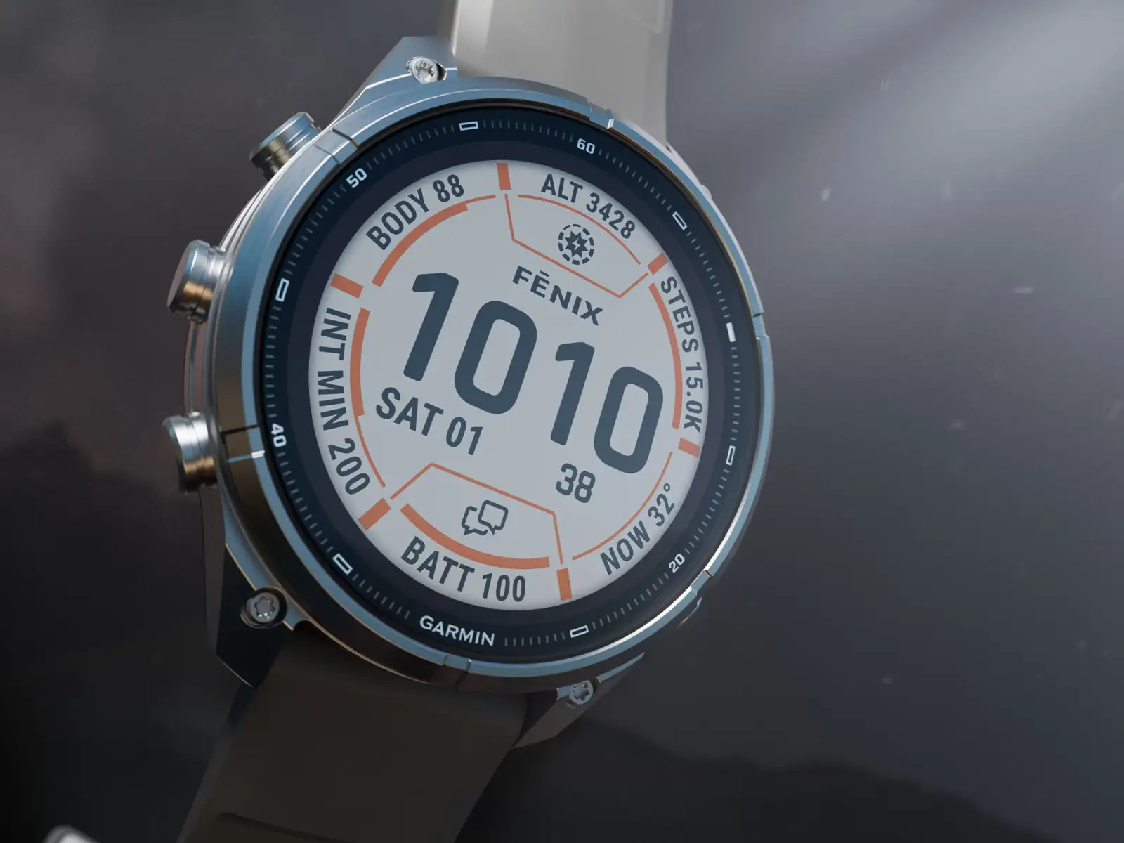 Garmin Fénix 9 Pro inReach Solar 51 mm Smartwatch Titanium Pebble Gray/Silver Gray
