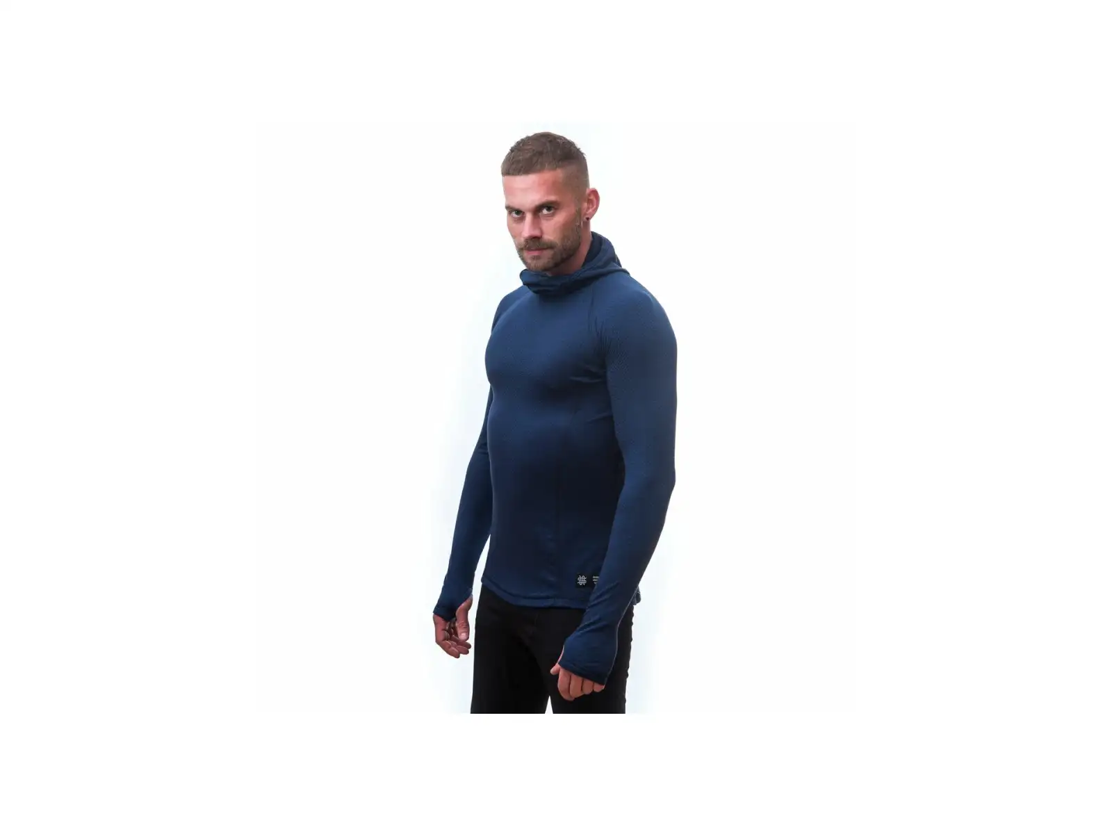 Sensor Merino DF Herren T-Shirt Langarm mit Kapuze Deep Blue
