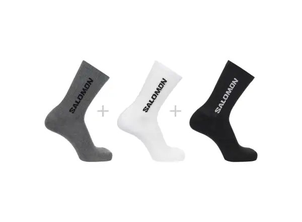 Salomon Everyday Crew Socken 3er-Pack Schwarz/Weiß/Grau