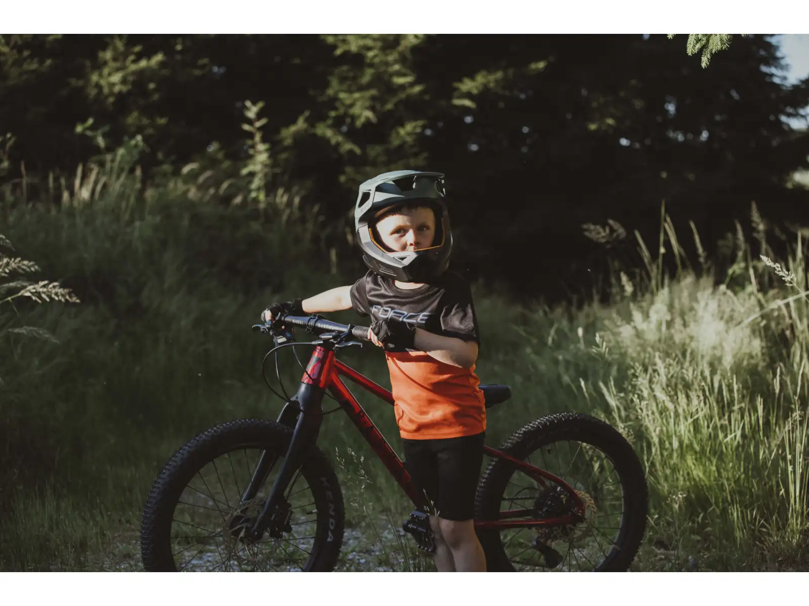 Force Kid Mountainbike Cheery Kindertrikot Kurzarm - Schwarz/Orange