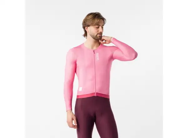 Castelli Giro 109 Corretto Herrentrikot Langarm Rosa Giro