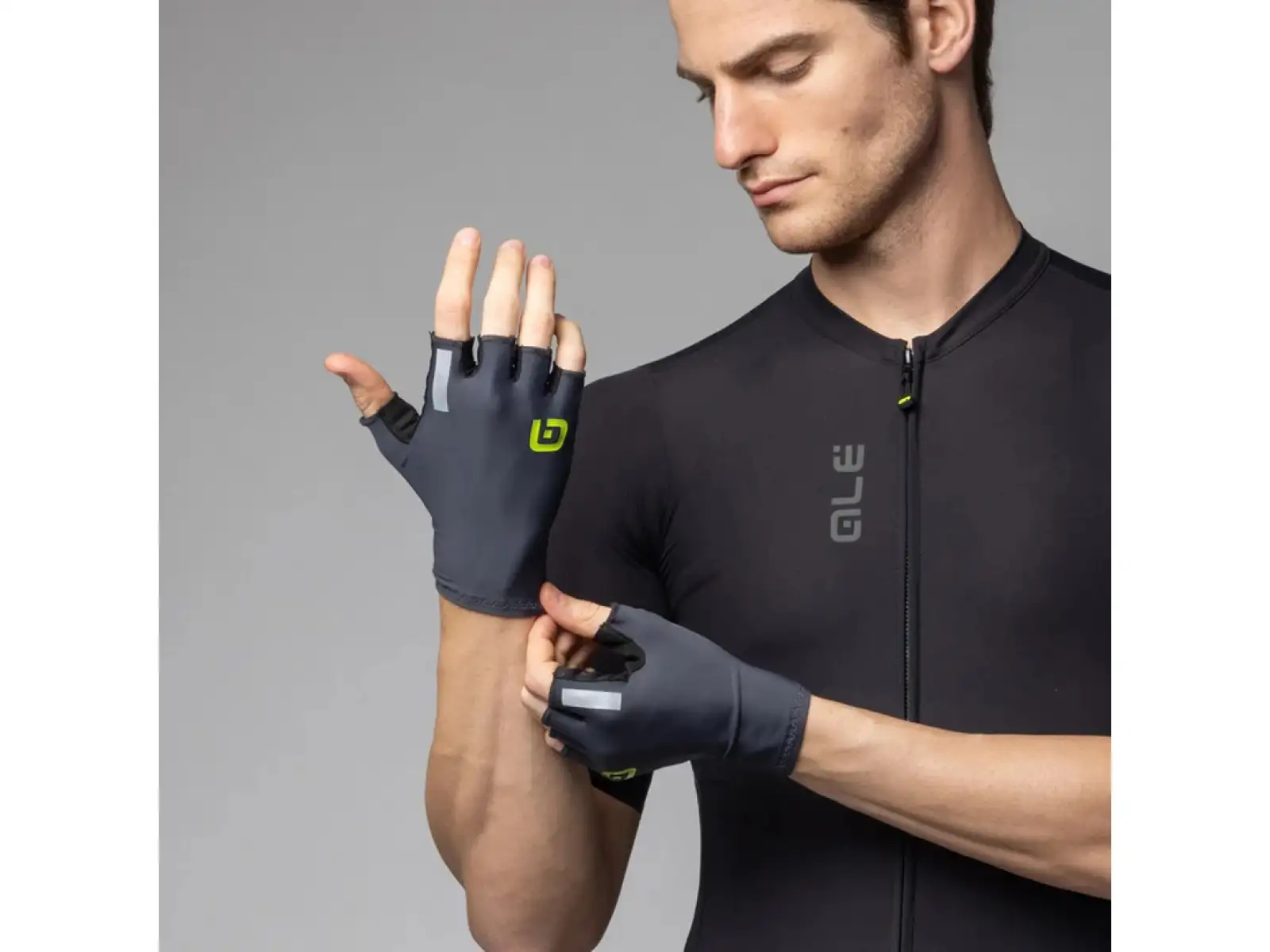 Alé Cima Fahrradhandschuhe Kurz Grau