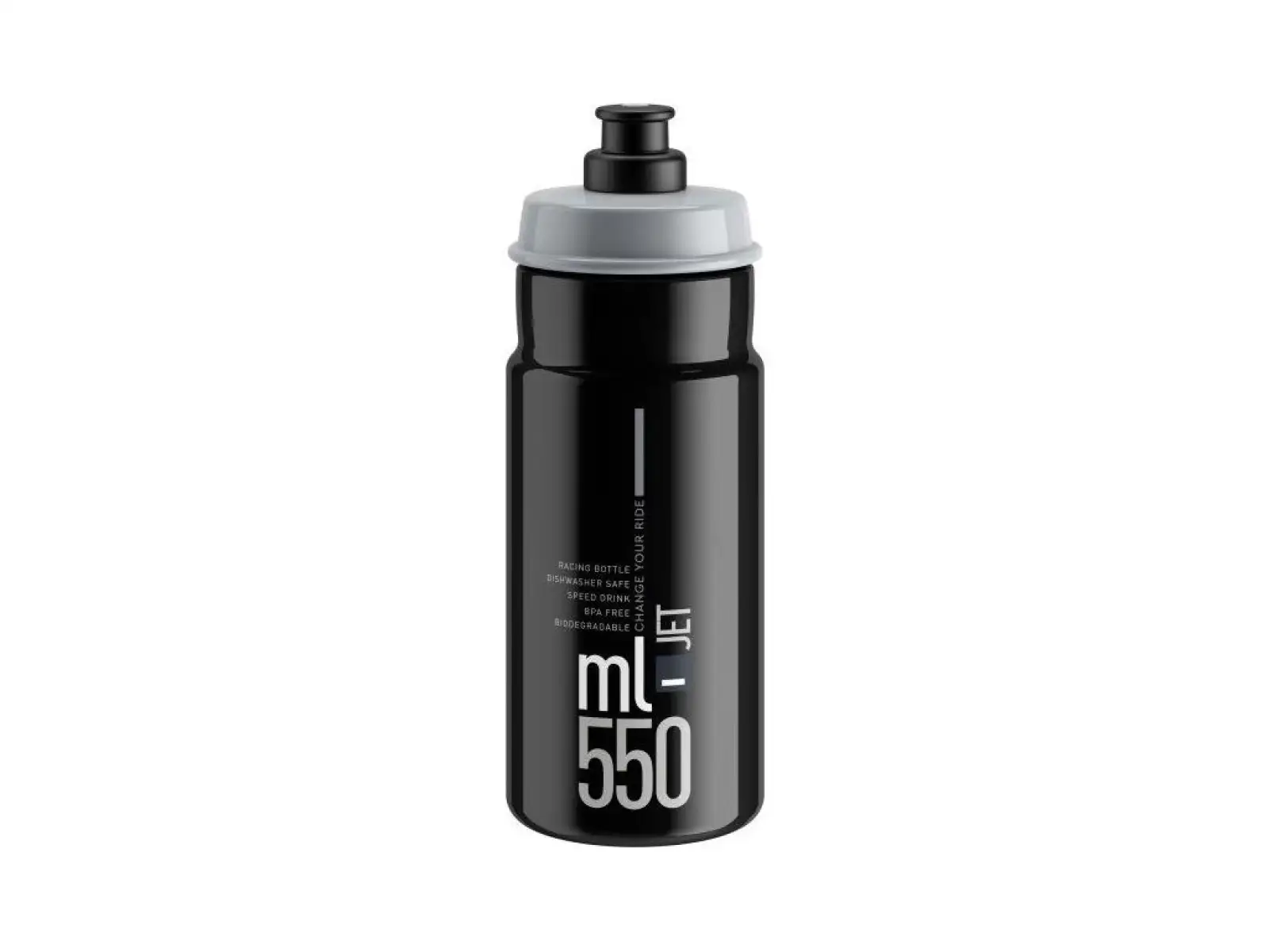 Elite Jet Flasche 550 ml Schwarz/Grau Logo