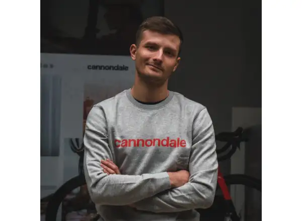 Cannondale Lifestyle Kapuzenpullover langer Ärmel Heather Grey/Rally Red