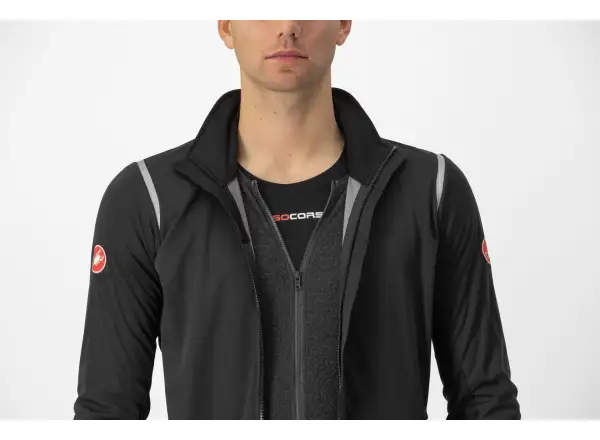 Castelli Alpha Doppio RoS Herrenjacke Light Black/Silver Reflex/Dark Gray