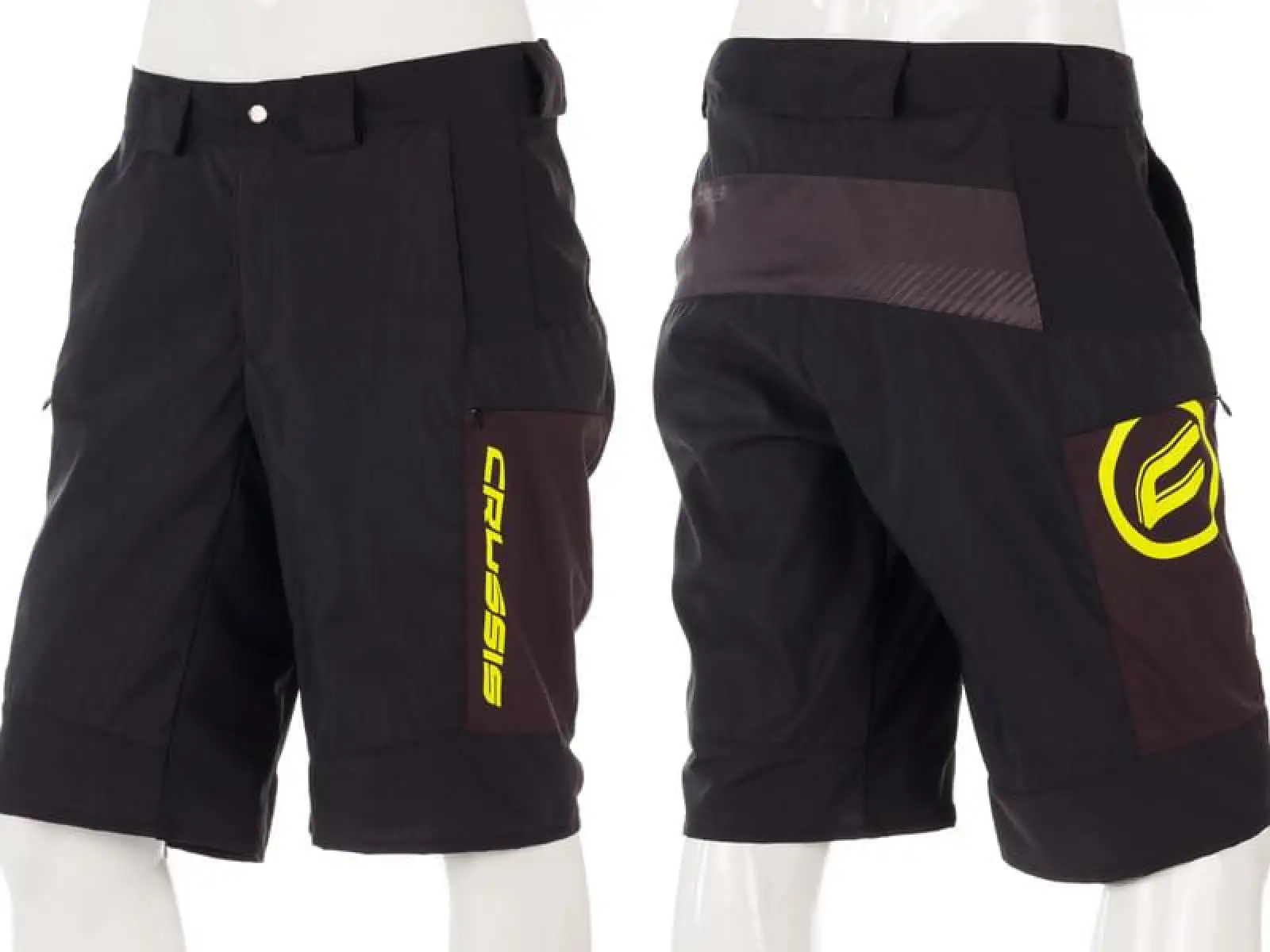 Crussis Freeride Herren Loose Fit Shorts Schwarz/Gelb