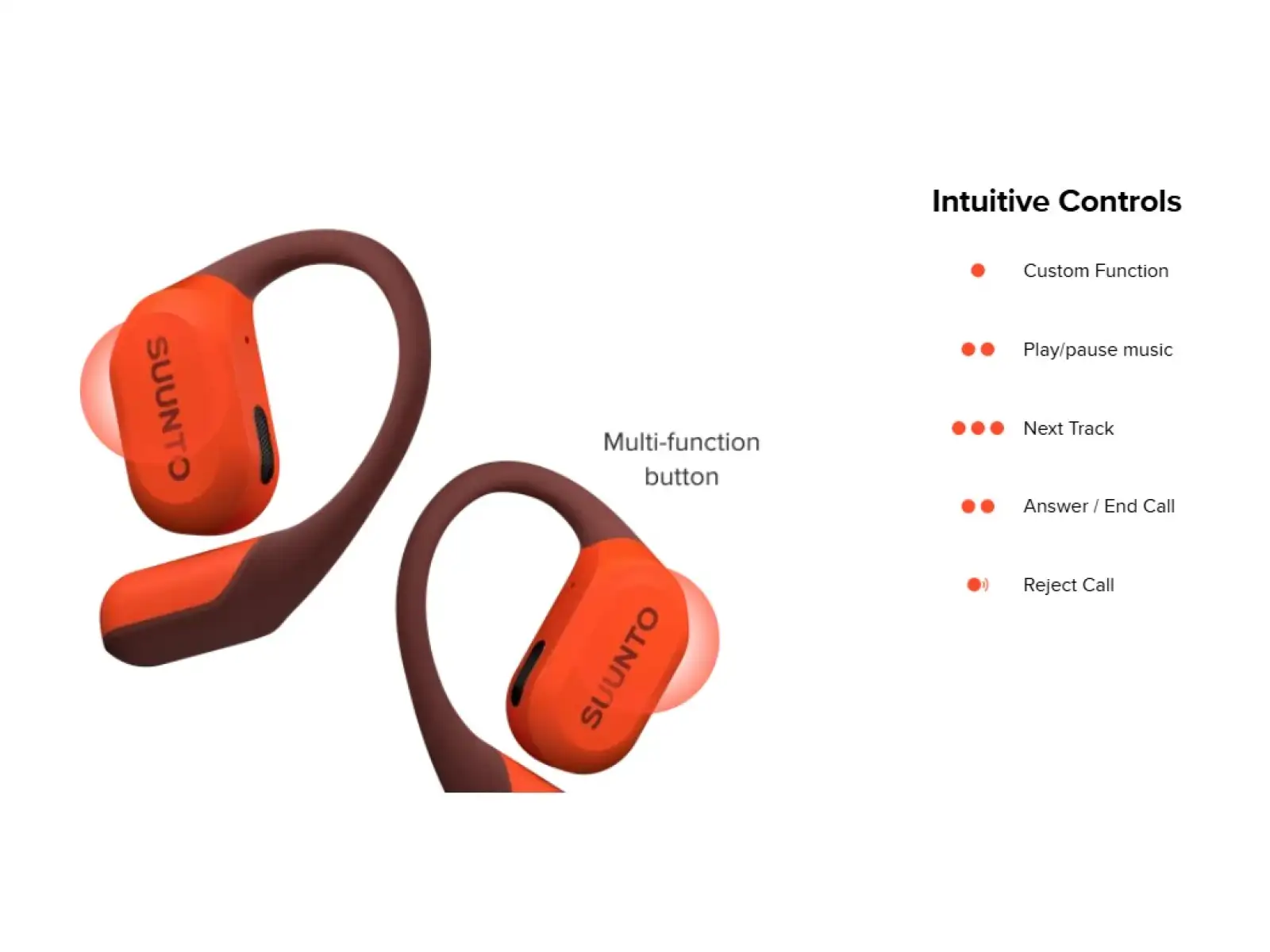 Suunto Spark Laufkopfhörer Coral Orange