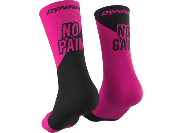 Dynafit Kein Schmerz, kein Gewinn Sportsocken Pink Glo/Black Out.