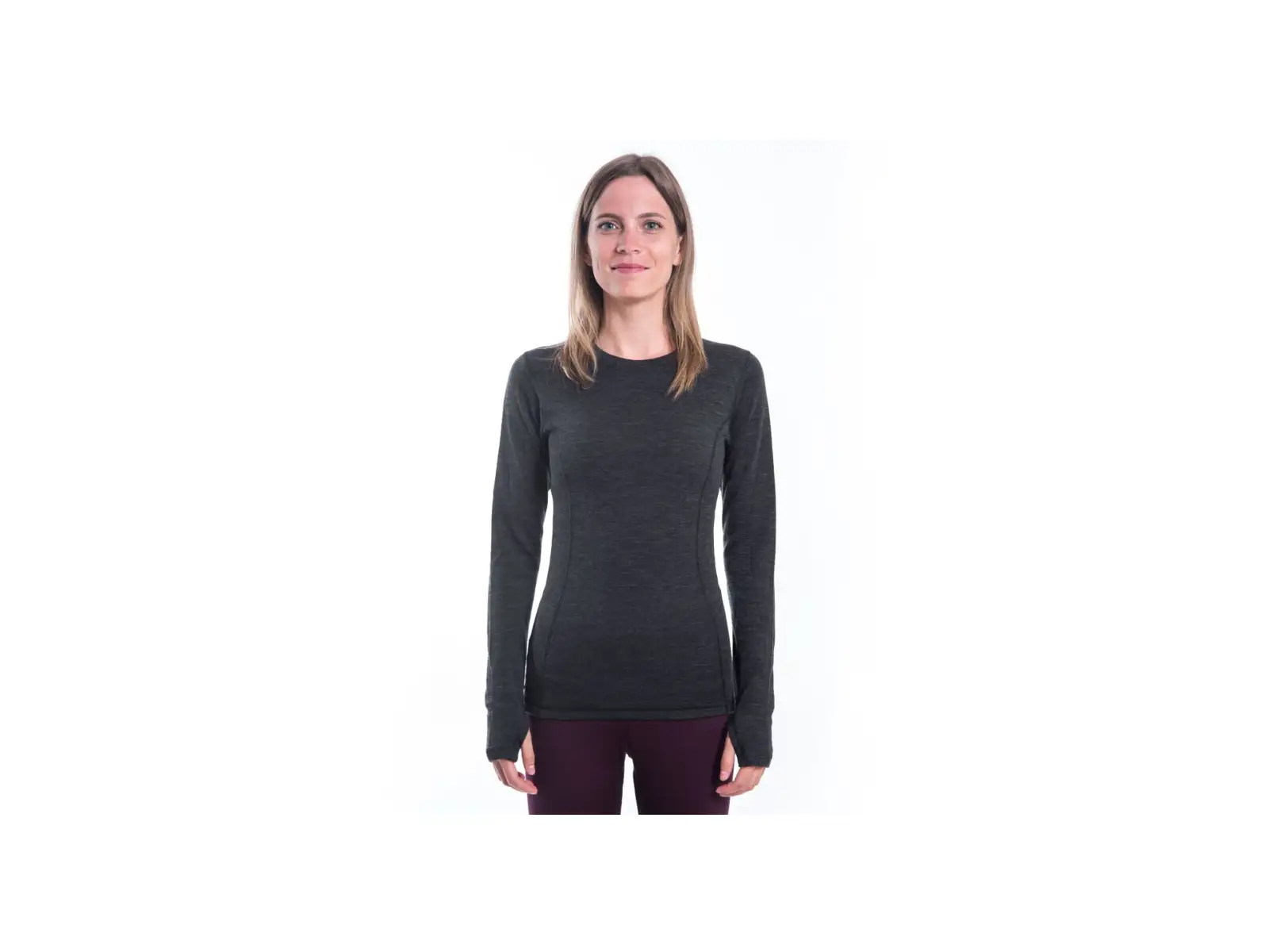 Sensor Merino Bold Damen-Langarmshirt Anthracite Gray