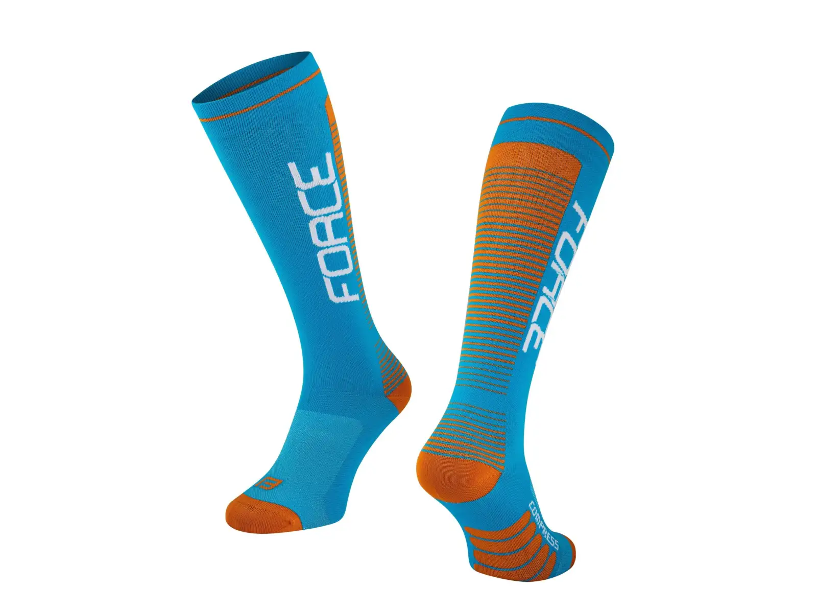 Force Compress Kniekompressionsstrümpfe Blau/Orange
