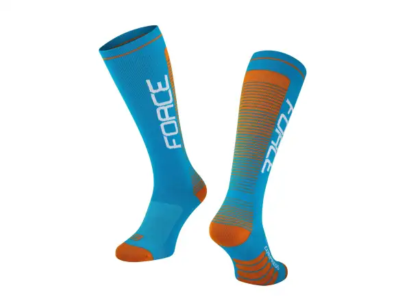 Force Compress Kniekompressionsstrümpfe Blau/Orange