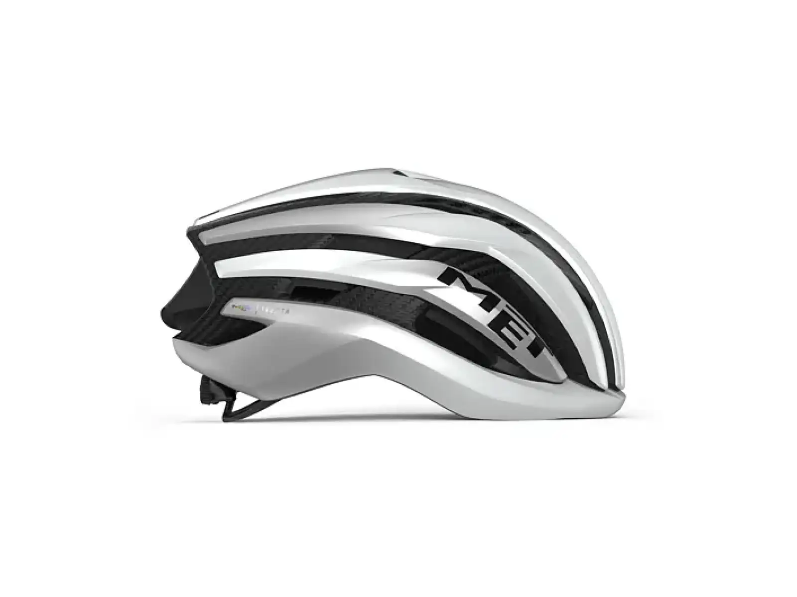 MET Trenta 3K Carbon MIPS Helm weiß/metallisch silber