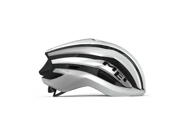 MET Trenta 3K Carbon MIPS Helm weiß/metallisch silber