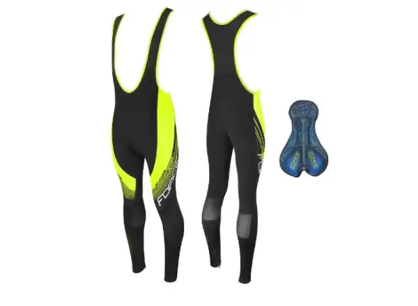 Force F58 Hose mit Latz und Polsterung Schwarz-Fluo