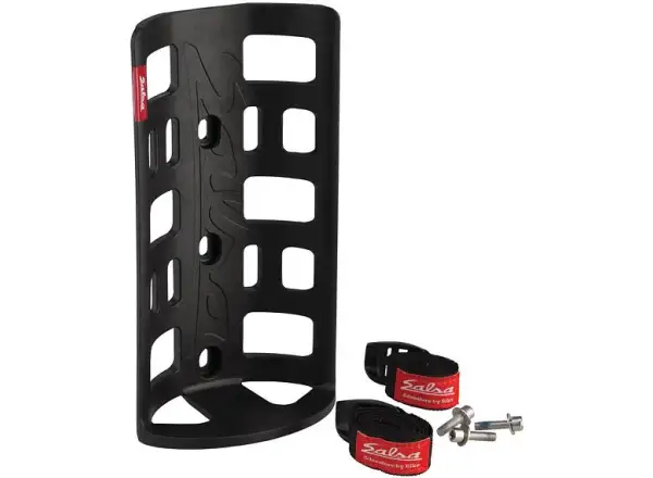 Salsa Anything Cage HD Halterung für Bikepacking mit Riemen.