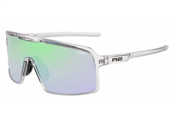 R2 Winner Sonnenbrille klar/rauchfarben/grüner Chrom