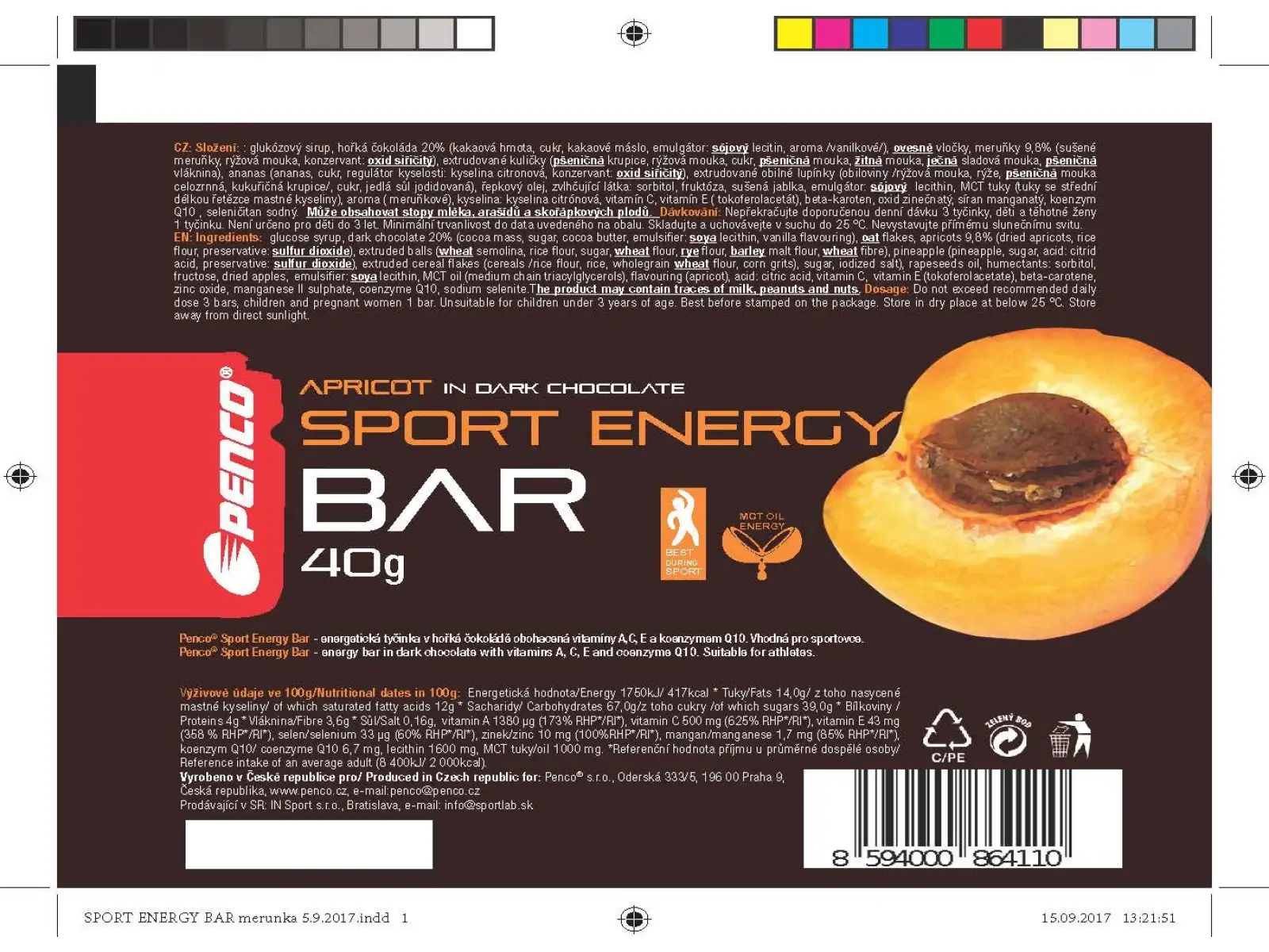 Penco Sport Energy Riegel MCT 40g