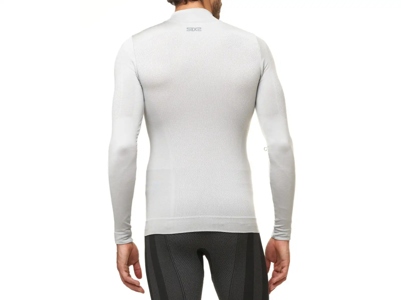 SIXS TS3 V2 Funktionsshirt mit langarm und Stehkragen silber/weiß