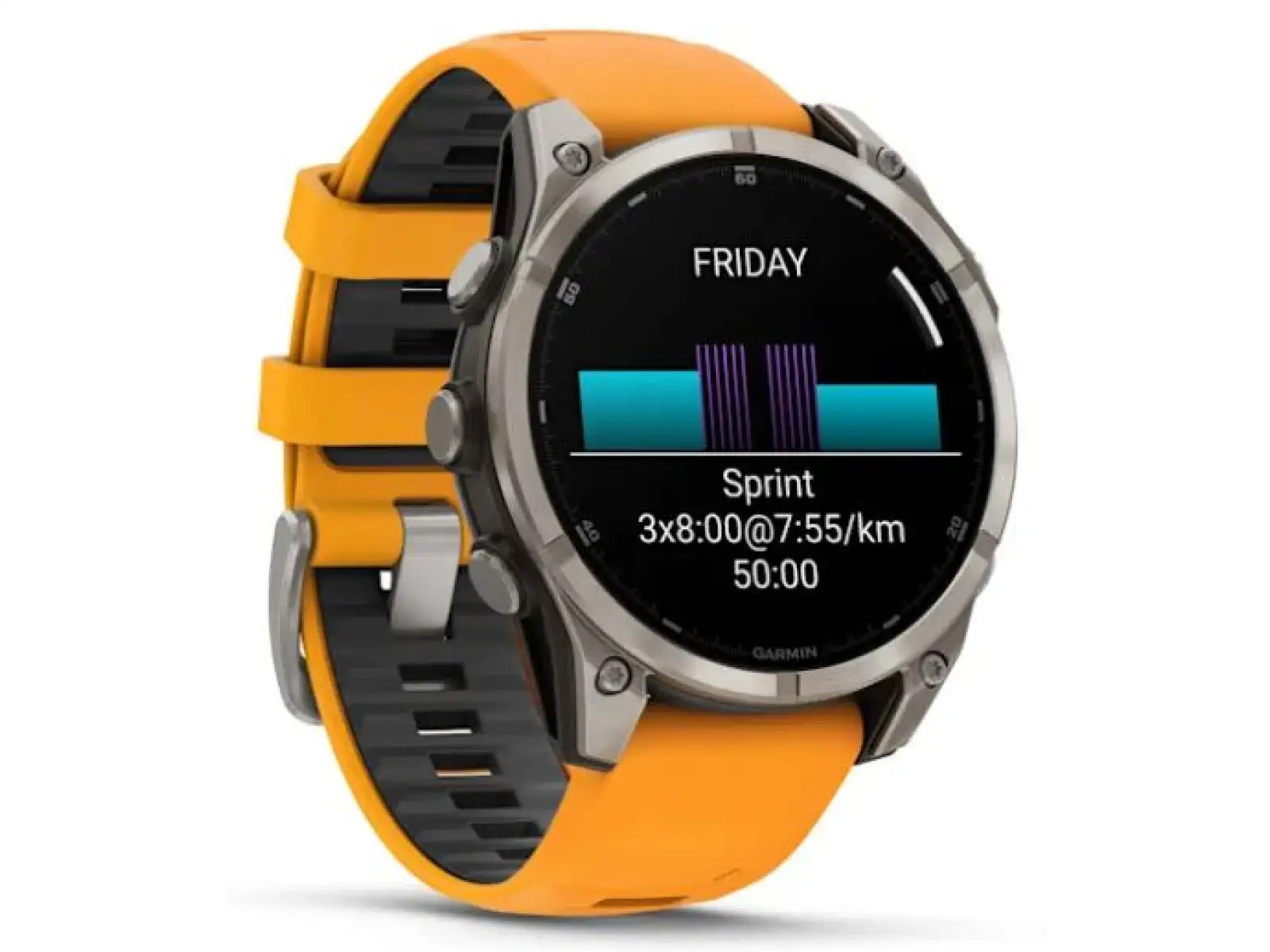 Garmin fenix 8 - 47 mm AMOLED Saphir Smartwatch Titanium Orange/Graphite
